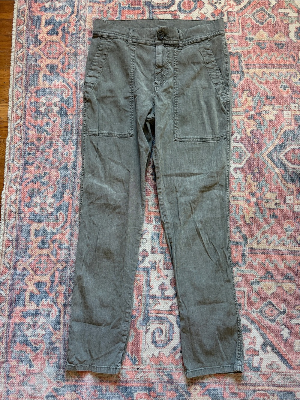Standard James Perse Women's Relaxed Workwear Linen-Blend Pant - Sage - WCR1524